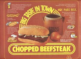 McDonald's Big Taste in Town Chopped Beefsteak Placemat 1980 - $17.82
