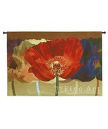 52x35 POPPY TANGO I Flowers Floral Nature Tapestry Wall Hanging - $178.20