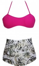 Pink and tan high waisted bikini large NWOT - $9.89