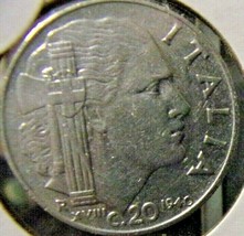 1940 Italy-20 Centesimi-Extremely Fine detail - £2.38 GBP