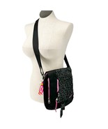 Sketchers Messenger Bag Black Leopard Print Pink Accents Adjustable Strap - $15.99