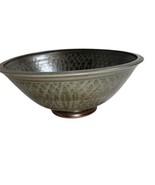Vintage Signed Mideke Pottery Sgraffito Lotus Leaf Design 9.5&quot; Centerpie... - £219.99 GBP