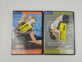 Lot of 2 Maintenance Pilates &amp; Yoga for Weight Loss DVDs Gaiam Very Good+ - £7.86 GBP