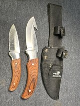 Rare Winchester 8” Gut Hook &amp; 6” Skinning Knife W/double Knife Belt Sheath - $34.65