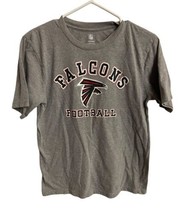 NFL Falcons Football T shirt Size Boys L Heather Gray Crew Neck Short Sl... - £7.55 GBP