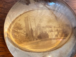 Vintage Round Glass Paperweight W/ Picture Of Dunked Cathedral 3” - £9.72 GBP