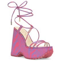 Jessica Simpson Women Ankle Strap Wedge Sandals Damazy Size US 10M Pink Zebra - £74.56 GBP