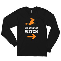 I&#39;m With The Witch Funny Halloween Couples Costume Long sleeve t-shirt - £24.03 GBP