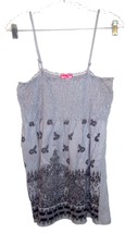 Mix &amp; Co. Gray Bandana Print Top w/Shirred Bodice &amp; Adj Skinny Straps Sz L - £17.93 GBP