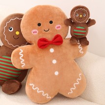 CS Gingerbread Man Doll Pillow Christmas Decor Plush Doll Toys Stuffed Biscuit M - £28.51 GBP