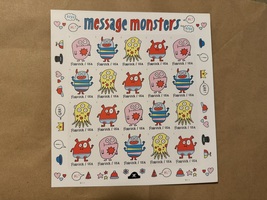 USPS Message Monsters Postage Forever Stamps (1 Sheets of 20) 20 Total  - £6.92 GBP