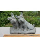 Friendly Cast Iron Scotty Scottish Terrier Dogs Figurine Doorstop - £14.15 GBP