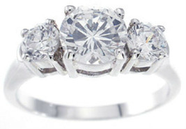 Womens Cubic Zirconia 1.5 Ct Engagement Ring Sterling Silver - £9.88 GBP