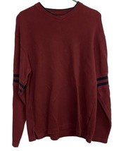 Duck Head Thermal Shirt   Mens M Red And Blue Long Sleeve V neck Striped Sleeve - $11.95
