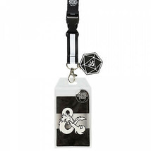 Dungeons &amp; Dragons Metal Lanyard With Charm and Card Holder Black - $15.98