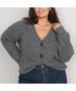 Old Navy Women&#39;s Plus Mélange Shaker-Stitch Cardigan Sweater Gray 3X NWT - £18.92 GBP