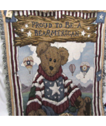 Boyds Bears Proud To Be A Bearmerican Teddy Bear Tapestry Fringed Throw ... - £40.06 GBP