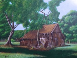 Olde Barn - Acrylic On Canvas - Nature - Georgia Local Landmark - £237.28 GBP