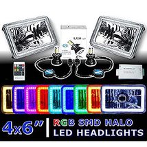 Octane Lighting 4X6 Inch RF Color Change RGB SMD Halo Angel Eye Headligh... - £155.71 GBP