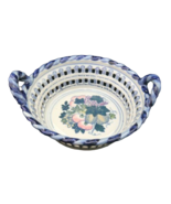 Chinese Hand Made Porcelain Basket with Rope Handles - £18.59 GBP