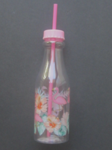 Hawaiian Tropica Pink Flamingo 9&quot;x3&quot; Clear Plastic Bottle W/Pink Twist T... - £9.33 GBP