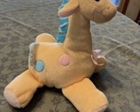 Vintage Eden Baby Yellow Giraffe 10&quot; Plush Stuffed Toy Pastel Polka Dots... - $22.72