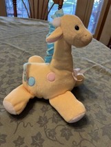 Vintage Eden Baby Yellow Giraffe 10" Plush Stuffed Toy Pastel Polka Dots  VGC - $22.72