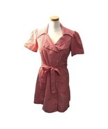 Vibtage 1970s Dennet Barry France Red Gingham Dress Puffed Sleeves Size 44 - £35.66 GBP