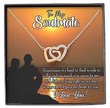 to My Soulmate You Have My Heart Inseparable Love Necklace 18k Rose Gold Finish  - £43.24 GBP