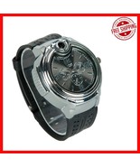 Cigar Lighter Watch Sleek Silver &amp; Black Minimalist - Refillable for Con... - $501.20 MXN