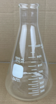 PYREX 1000mL Erlenmeyer Flask No. 4980 Stoper # 9 USA Laboratory Glass - $22.76