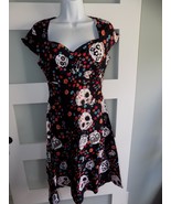 Oten Sugar Skull Dress Colourful Day Of The Dead Halloween Pin Up Rockab... - $49.92 CAD