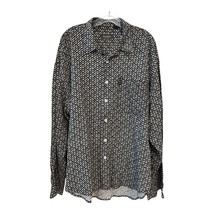 Vintage Guess “Classic” Long-Sleeve Shirt – XL – Geometric Rayon-Linen B... - $19.80