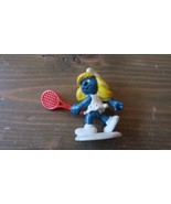 Smurfette Tennis Smurf Hong Kong 1981 Vintage Smurfs Toy Figure Schleich - £8.04 GBP
