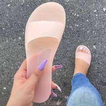 Summer Transparent Slippers Jelly Shoes Candy Color Soft Casual Women Comfort La - £23.19 GBP
