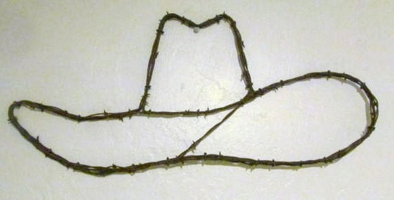 Original Handmade Barb Wire Art Designed &quot;Cowboy Hat&quot; Wire Rustic Reclai... - $75.00