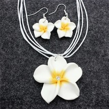 Girl Women's Fimo Flower Jewelry Sets Hawaii Plumeria Flowers Jewelry Sets Fimo  - £16.93 GBP