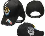 Native Pride Indian Dream Catcher Feather Shadow Black Embroidered Cap Hat - $9.88