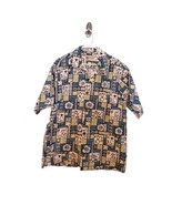 Hilo Hattie The Hawaiian Original Blue tiki Short Sleeve Button-Front Shirt - €21,05 EUR