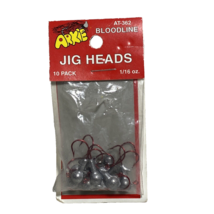 Arkie 10 Pack Jig Heads with Bloodline Red Fishing Hooks  1/16 oz AT-362 - $4.94