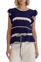 Entro on my way now pointelle top in Blue - size S - £33.63 GBP