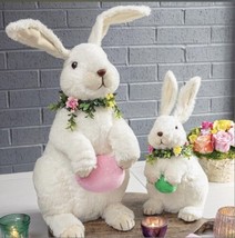 Floral And Fauna Bunnies Easter Day Home Decoration Grafted Set Of 2 - £395.67 GBP