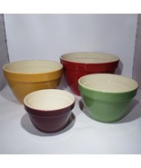 Set of 4 Crate &amp; Barrel Ceramic Nesting Mixing Bowls Made in Portugal - $65.95