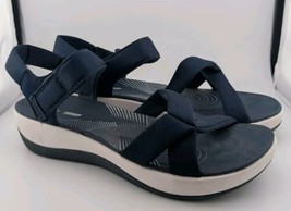 Clark&#39;s Women&#39;s Size 9 Navy Blue Wedge Sandals Casual Strap (16) - $19.34