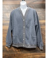 Vtg Sweatshirt Cardigan The Vermont Country Store Men XL Blue Long Sleeve - $49.40 CAD