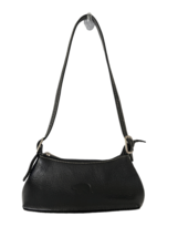 PIEL Womens Purse Black Leather Shoulder Mini Bag 9.5&quot; X 4.5&quot; - $28.79