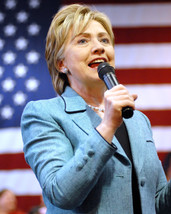 Hillary Rodham Clinton Us American Flag 16x20 Canvas Giclee - £54.92 GBP