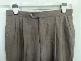 Vintage 1970s Sansabelt Mens Sz 34x30 Pleated Front Dress Pants Brown Retro - £15.03 GBP