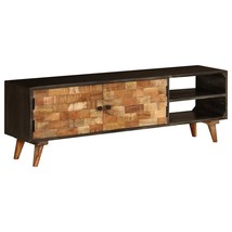 vidaXL Rustic Mango Wood TV Cabinet Brown Black Mid Century Modern - $285.83 CAD