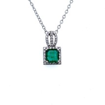 Natural Emerald Diamond Pendant 18&quot; 14k W Gold 2.41 TCW Certified $8,975 215427 - £2,199.93 GBP